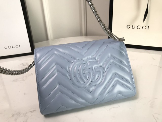 Gucci經典款女包 474575 古馳Marmont系列單肩鏈條包 Gucci全皮迷你小挎包  gqy3948